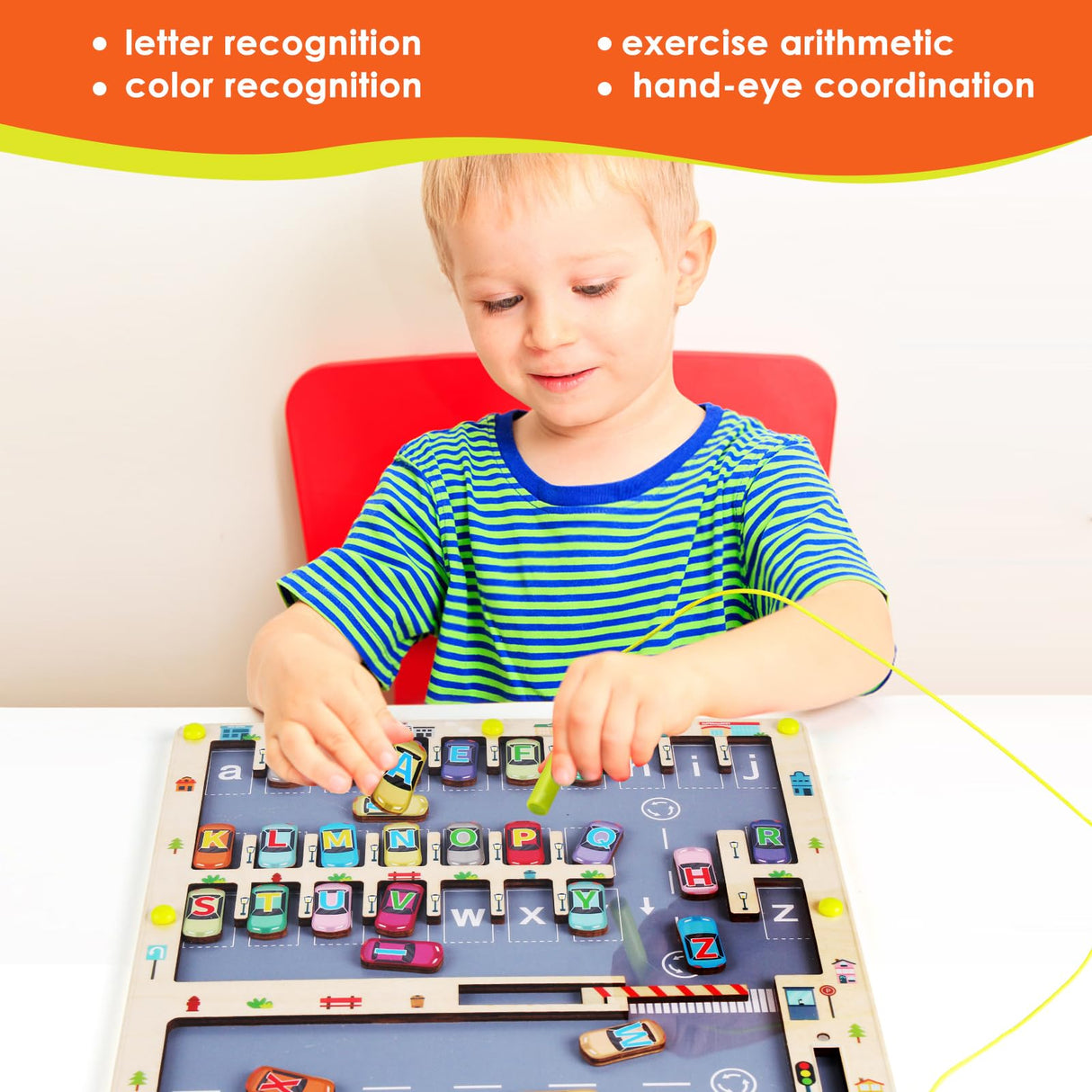 Magnetic Alphabet Maze Letter Puzzle for Fun Learning, Montessori Educational Toy for 3 4 5 Year Old Boys and Girls, Fine Motor Skills Development and Sensory Play NASHRIO