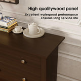 Furniwell 6 Drawer Dresser for Bedroom, Wood Dresser Wide Storage Organizer for Living Room Hallway Closets (Brown) Furniwell