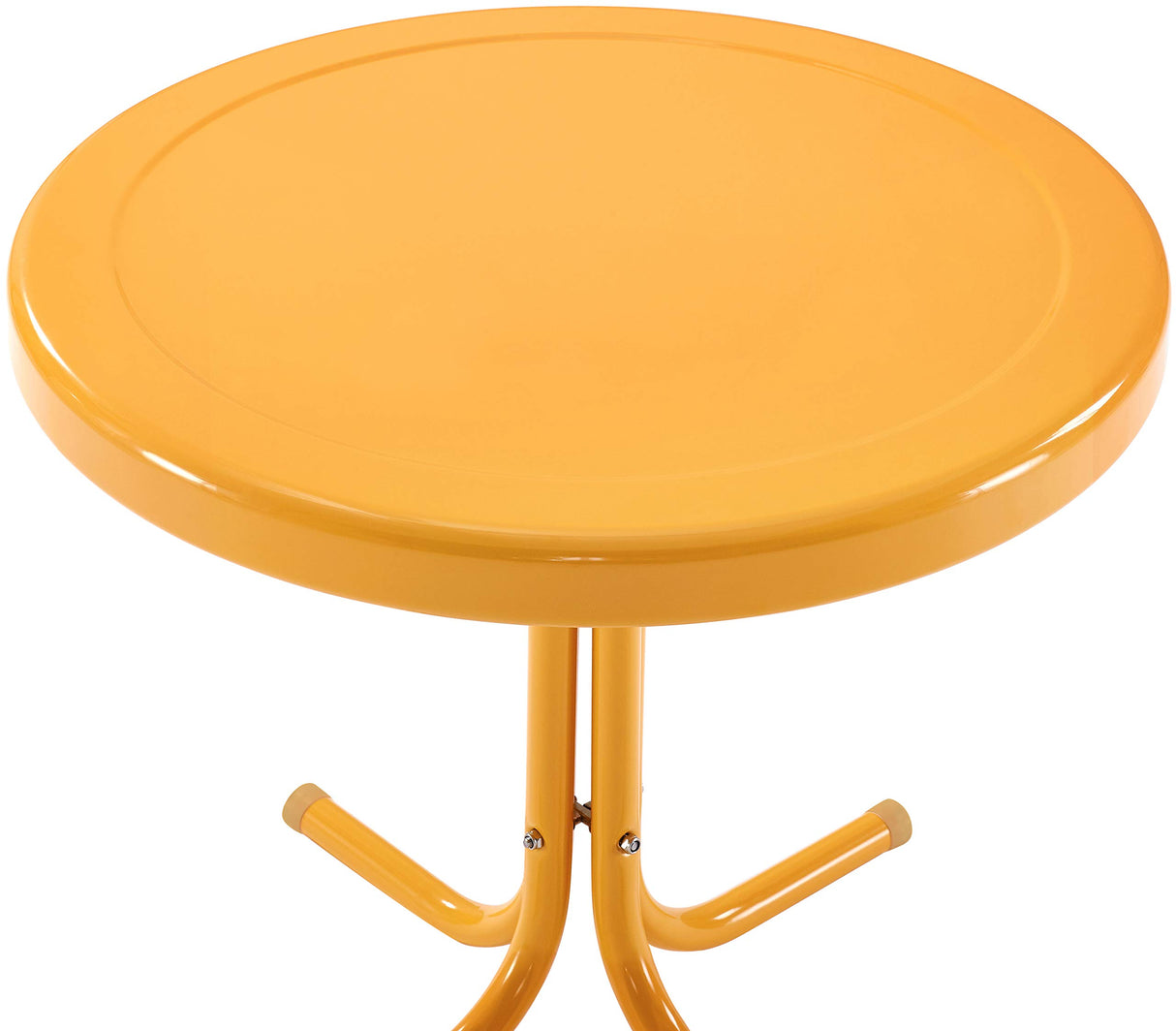 Crosley Furniture Griffith Weather Resistant Retro Metal Outdoor Side Table for Patio, Deck, Porch, Tangerine Crosley Furniture
