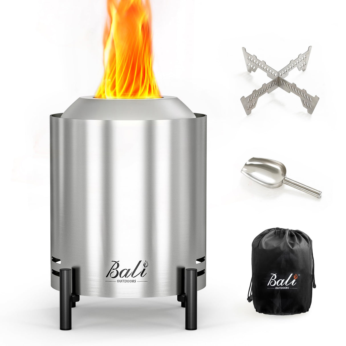 BALI OUTDOORS Tabletop Fire Pit Small Table Top Firepit Outdoor Smokeless Firepit Patio BALI OUTDOORS