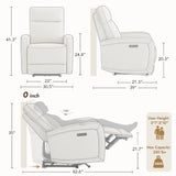 Watson & Whitely Power Recliner Chairs for Adults, Zero Wall Recliners W Power Headrest Type-C Charger, Small Faux Leather RV Recliners Home Theater Seating for Living Room, Cream Watson & Whitely