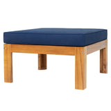 YSWH 5-Piece Patio Acacia Wood Outdoor Sectional Furniture Conversation Sets with Slatted Tabletop Tea Table and X-Back Wood Frame, Removable Cushions YSWH