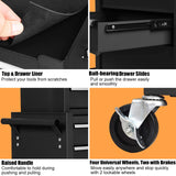 Goplus Rolling Tool Chest, 6-Drawer Tool Box Organizer w/Auto Locking System & Lockable Wheels & Sliding Drawers & Detachable Top, Tool Storage Cabinet for Garage Workshop (Black) … Goplus