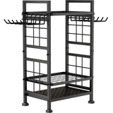 3 Tier Garden Tool Organizer, Garage Storage and Organization, Metal Yard Tools Storage up to 78 Tools, Heavy Duty Garden Tool Organizer for Garage, Yard, Patio, Shed, Indoors and Outdoors, Black GIOTORENT