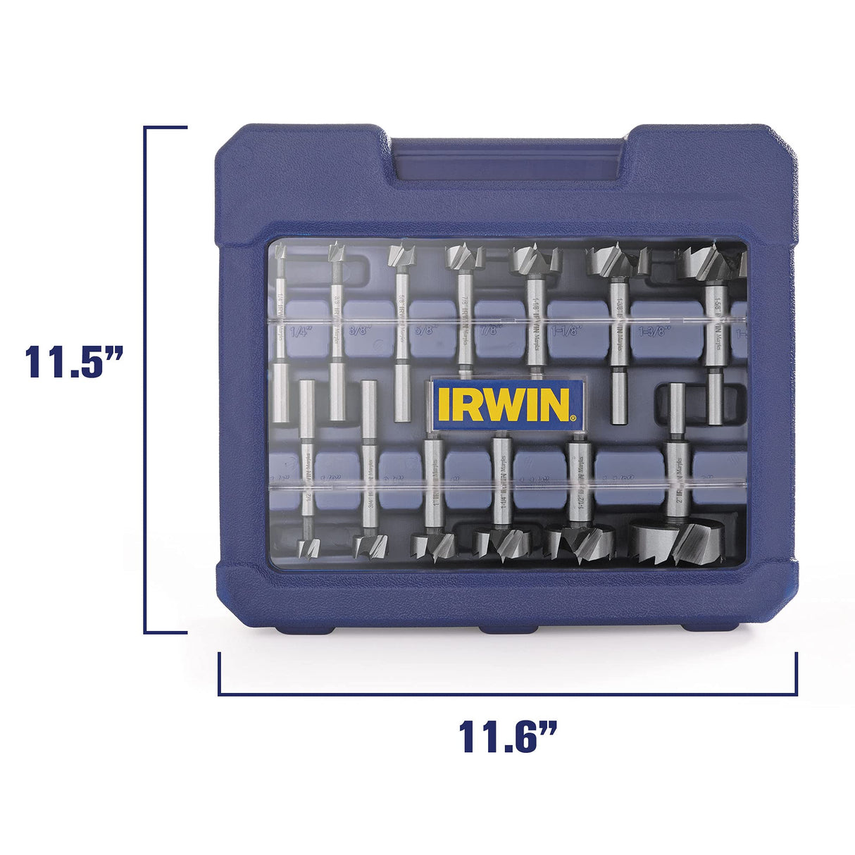 IRWIN Marples Forstner Bit Set, Wood Drill Bits, Made of Carbon Steel, Ideal for Fine Woodworking, Cabinet-making and more, 14 Pieces (1966893) IRWIN