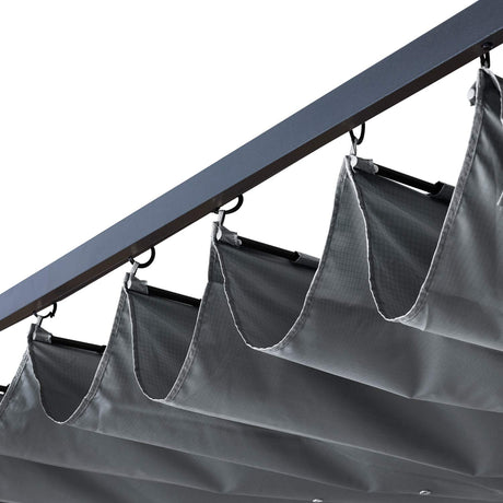 ABCCANOPY Patio Pergola 11x11 - Outdoor Sun Shade Canopy with Retractable Roof for Garden Porch Backyard (Gray) ABCCANOPY