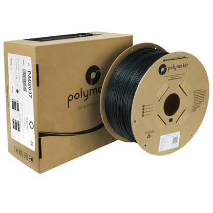 Polymaker 3kg PLA Filament 1.75mm, Black PLA 3D Printer Filament 1.75 - PolyLite 1.75 PLA Filament Black 3kg, Cost Effective Large Roll PLA 3D Printing Filament for Big Projects - WoodArtSupply