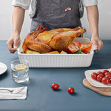 Casserole Dishes for Oven, Ceramic Baking Dish 9x13,4.2 Quarts Casserole Dish with Handles,2 Pack Lasagna Pan Deep Baking Pan Set Bakeware Oven Safe Baking Dishes for Oven,Lasagna,Wedding Gift, White Dizada