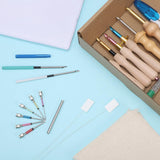 35 Pcs Punch Needle Kit, Punch Needle Tool Adjustable Punch Needle Embroidery Kits Include Wooden Handle Embroidery Pen Set, Big Eye Needles, Punch Needle Cloth - Valentines Gifts for Adults Beginne Needbrock