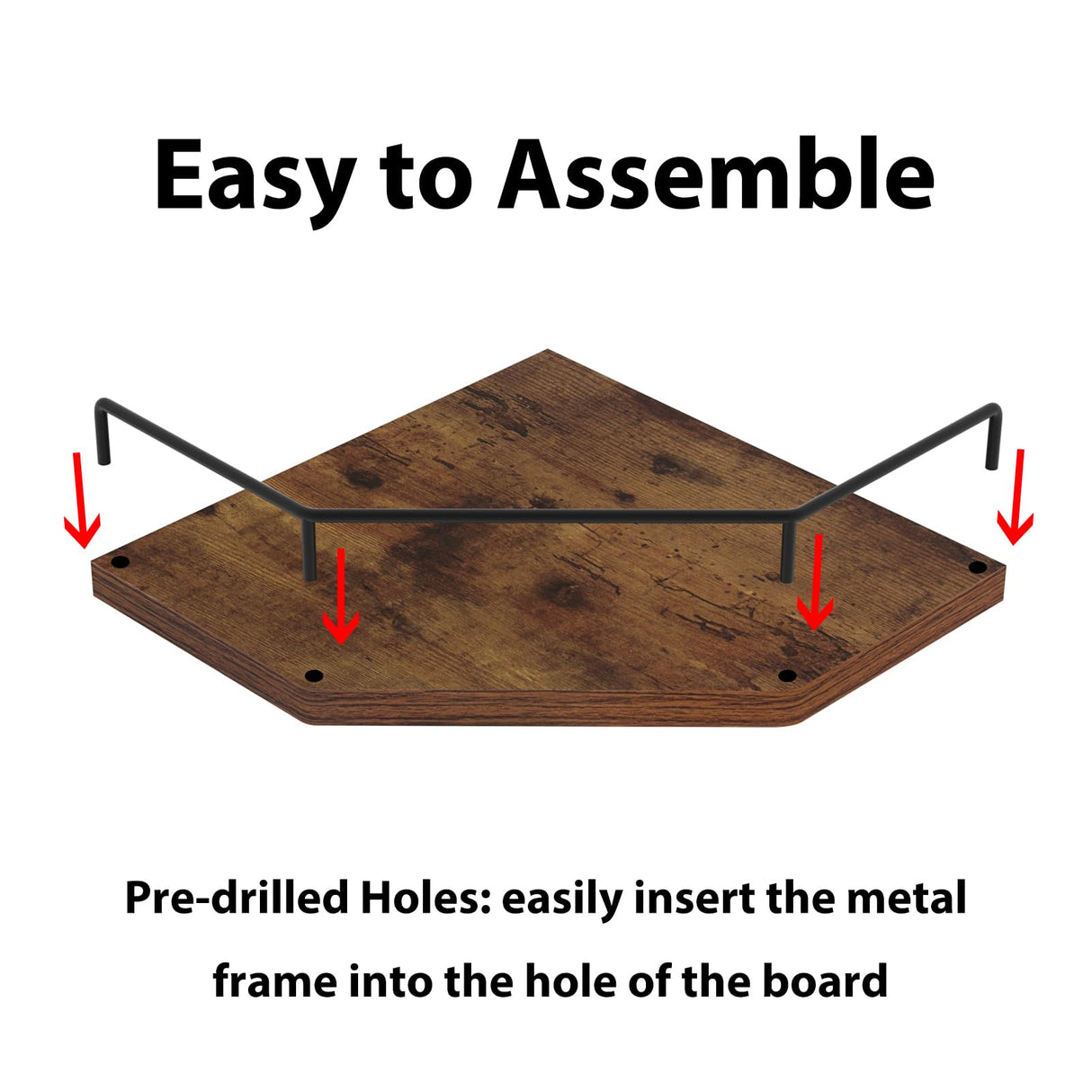 HORLIMER Floating Corner Shelf Wall Mount, 3 Pack Rustic Wood Corner Wall Shelves with Fence for Bedroom, Bathroom, Kitchen, Living Room, Brown HORLIMER