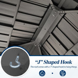 COVERONICS 11FT x 13FT Outdoor Cedar Wooden Gazebo - Patio Wood Frame Gazebo with Galvanized Steel Hardtop, Heavy-Duty Hardtop Gazebo for Garden, Poolside, Deck, Backyard COVERONICS