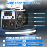 FLARING 155Amp MIG Welder, 110V Flux Core Welder Flux MIG/Lift TIG/Stick 3-in-1 Large LED Digital Display Welding Machine IGBT Inverter Gasless Welder Update FM155 FLARING