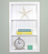 Fox Hollow Furnishings 14x24 Sloane Recessed Wall Niche Medicine Cabinet Replacement, in The Wall Bathroom Cabinet Insert Shelf/Shelves, Made in North America, Real Wood, NO MDF, White Beadboard Back Fox Hollow Furnishings