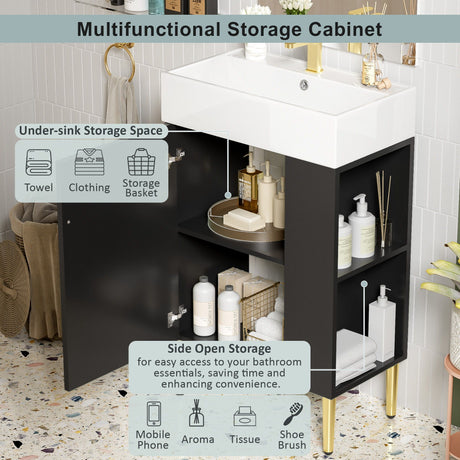 Bathroom Vanity, Combo Cabinet, Bathroom Storage Cabinet, Single Ceramic Sink HouseOfZazla
