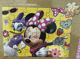 Disney Minnie Mouse 5 Wood Jigsaw Puzzles in Wood Storage Box Disney