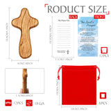 WILLBOND 12 Set Small Wooden Comfort Easter Pocket Crosses Hand Held with Red Velvet Pocket and Certificates 4 Inches Portable Holding Wooden Jesus Cross Gift for Prayer Men Christian Gift WILLBOND