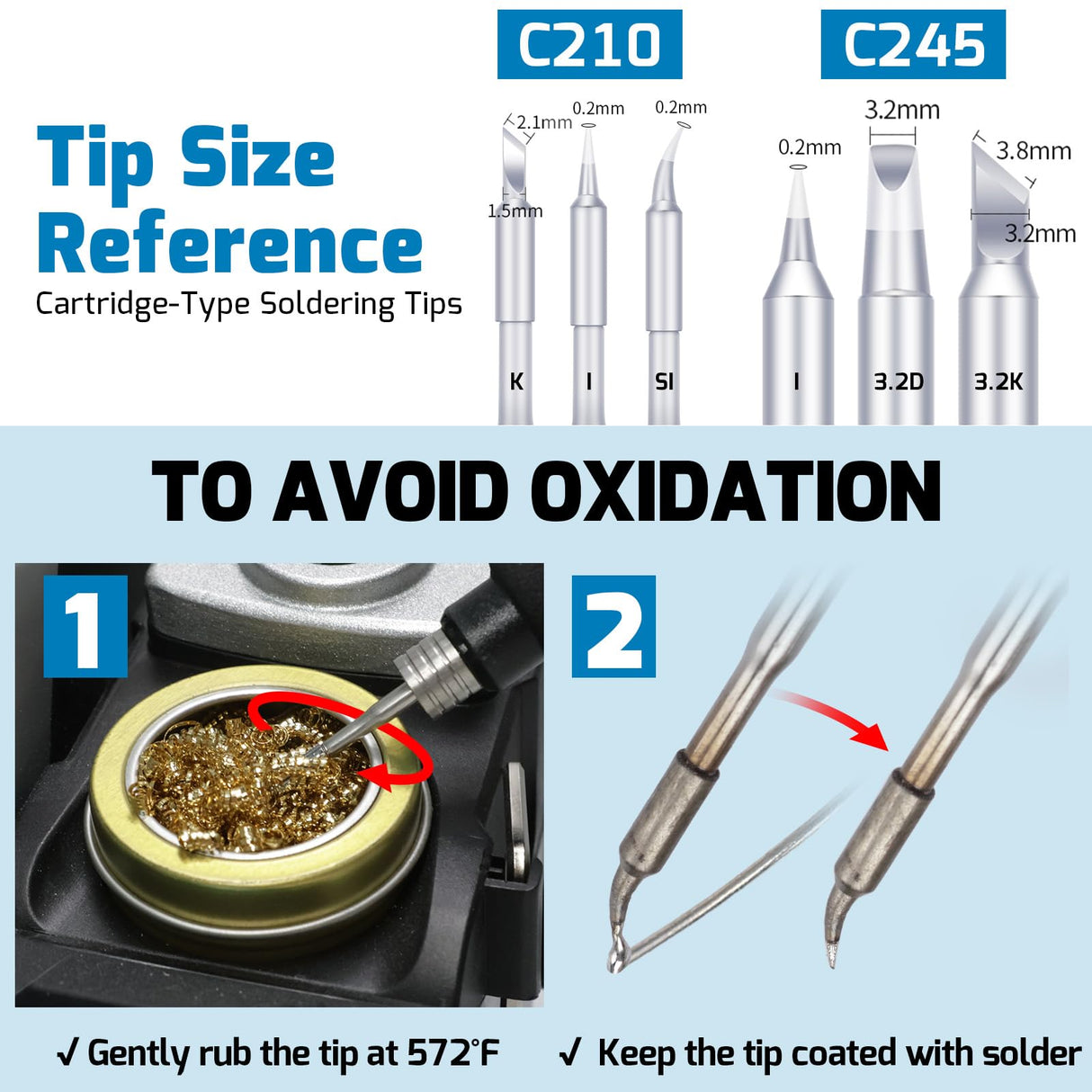 WEP 982-I Precision Soldering Iron Station with Temperature Control, Preset Channels, °C-°F Conversion, Sleep Mode, Automatic Shutdown, Calibration Functions C210 Compatible Soldering Tips WEP