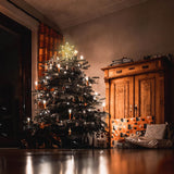 YEAHOME Christmas Tree Topper, Gold Glittered Hollow 7-Point Star Tree Topper, Lighted Wire Star with 20 LED Lights for Christmas Treetop, Xmas Tree Topper with Timer, Christmas Tree Decorations YEAHOME