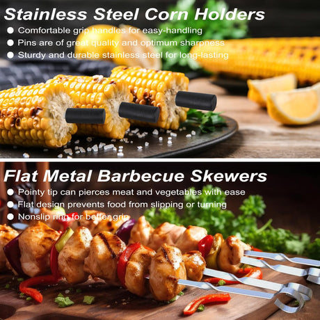 POLIGO 29 PCS BBQ Grill Accessories Stainless Steel BBQ Tools Grilling Tools Set with Storage Bag for Christmas Dads Birthday Presents - Camping Grill Utensils Set Ideal Grilling Gifts for Men Women POLIGO