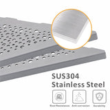 WELLUP Brushed Nickel 10’’ Corner Shower Shelf Bathroom Shower Shelves, 2 Pack Triangular 304 Stainless Steel Shower Corner Shelf for Tiled Walls, No Drilling WELLUP