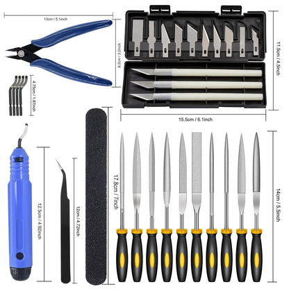 32 Piece 3D Print Tool Kit Includes Debur Tool, Cleaning, Finishing and Printing Tool,3D Print Accessories for Cleaning, Finishing and Printing 3D Prints - WoodArtSupply