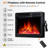 R.W.FLAME Fireplace TV Stand for 50 Inch TV,Modern Entertainment Center with 23" Electric Fireplace,Media Furniture for Living Room with Storage Cabinets, 48 Inch,White R.W.FLAME