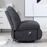 HOMYEDAMIC Recliner Chair Rocker Swivel, Comfortable Soft Fabric Shell Shape with Storage 360 Swivel Manual Big Tall Single Reclining Sofa for Adults Living Room Bedroom (NMH-Grey) HOMYEDAMIC