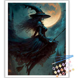 Arttoplus Halloween Paint by Numbers Kit for Adults Beginner-Witch Adult Paint by Number Kits on Canvas, Witch DIY Acrylic Oil Painting by Numbers for Adults for Gift Home Wall Decor(16x20inch) Arttoplus