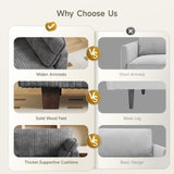 ONBRILL 77" Modern Loveseat Sofas for Living Room,Comfy Cloud Couch with Deep Seats,Solid Wood Frame,Corduroy Fabric Couches for Living Room,Bedroom and Small Spaces ONBRILL