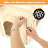 BWOGUE Large Wooden Rabbit House and Hideouts Bunny Castle Detachable Small Animal Play Hideaway Rabbit Hideout Cage Accessories for Indoor Adult Rabbit Guinea Pig Chinchilla Habitat BWOGUE