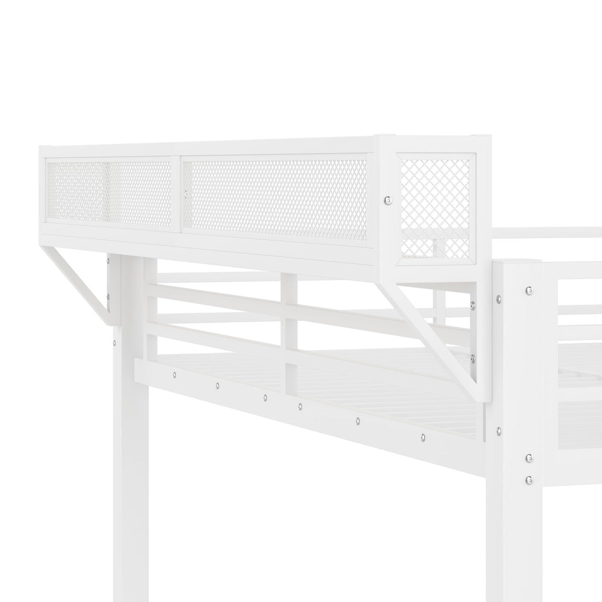 Bellemave Queen Over Queen Bunk Bed Frame with Storage Shelves & Drawers, Metal Bunk Bed Queen Over Queen with Charging Station & LED Lights, Space Saving Beds Frame Convertible to Sofa Design, White Bellemave