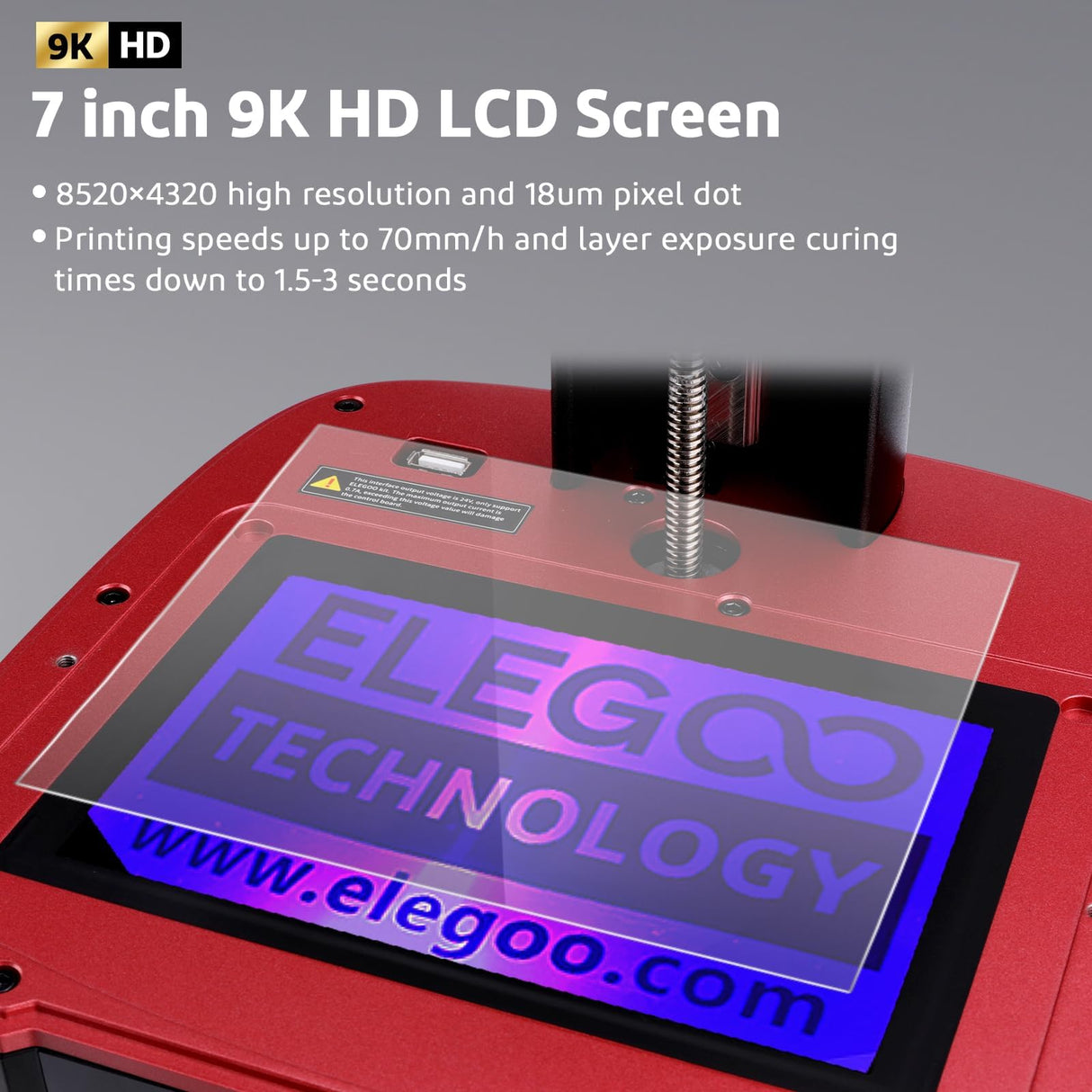 ELEGOO Mars 4 MSLA Resin 3D Printer with 7-Inch 9K Monochrome LCD, Original Air Purifier and Voxeldance Tango Slicing Software, Printing Size of 6.04x3.06x6.89 Inches ELEGOO