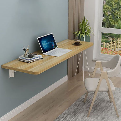 Drop Leaf Tables Fold Down Floating Desk, Wall Mounted Desk Folding Workbench, Solid Wood Mounted Floating Table, Wall Mounted Folding Table For Office Bedroom Kitchen Dining ( Color : Wood , Size : 9 KAXLDHH