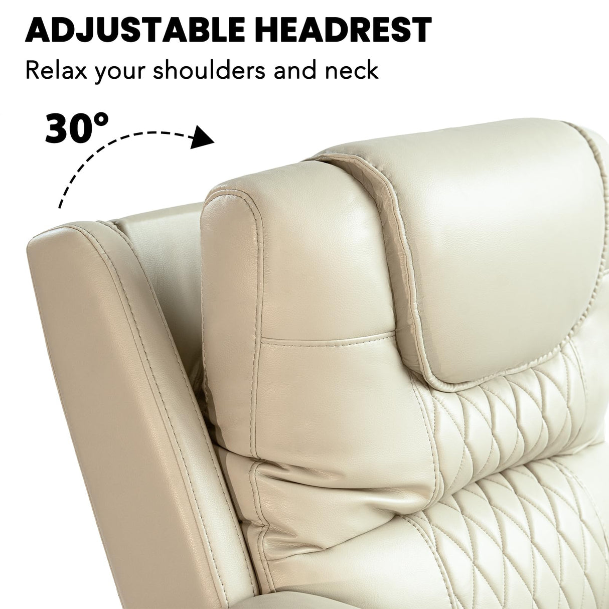 EONIX Triple Motor Lay Flat Power Lift Recliner Chair for Elderly with Massage, 400lbs Electirc Lift Chair for Living Room, Independent Adjustable Backrest Headrest, Extended Footrest, Cream White EONIX