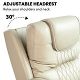 EONIX Triple Motor Lay Flat Power Lift Recliner Chair for Elderly with Massage, 400lbs Electirc Lift Chair for Living Room, Independent Adjustable Backrest Headrest, Extended Footrest, Cream White EONIX