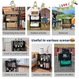 Lumizone 3-Tier Foldable Rolling Tool Cart with Wheels, Utility Cart with Pegboard for Garage Organizer and Tool Storage, Power Tool Storage Cart on Wheels (Tool Cart) lumizone