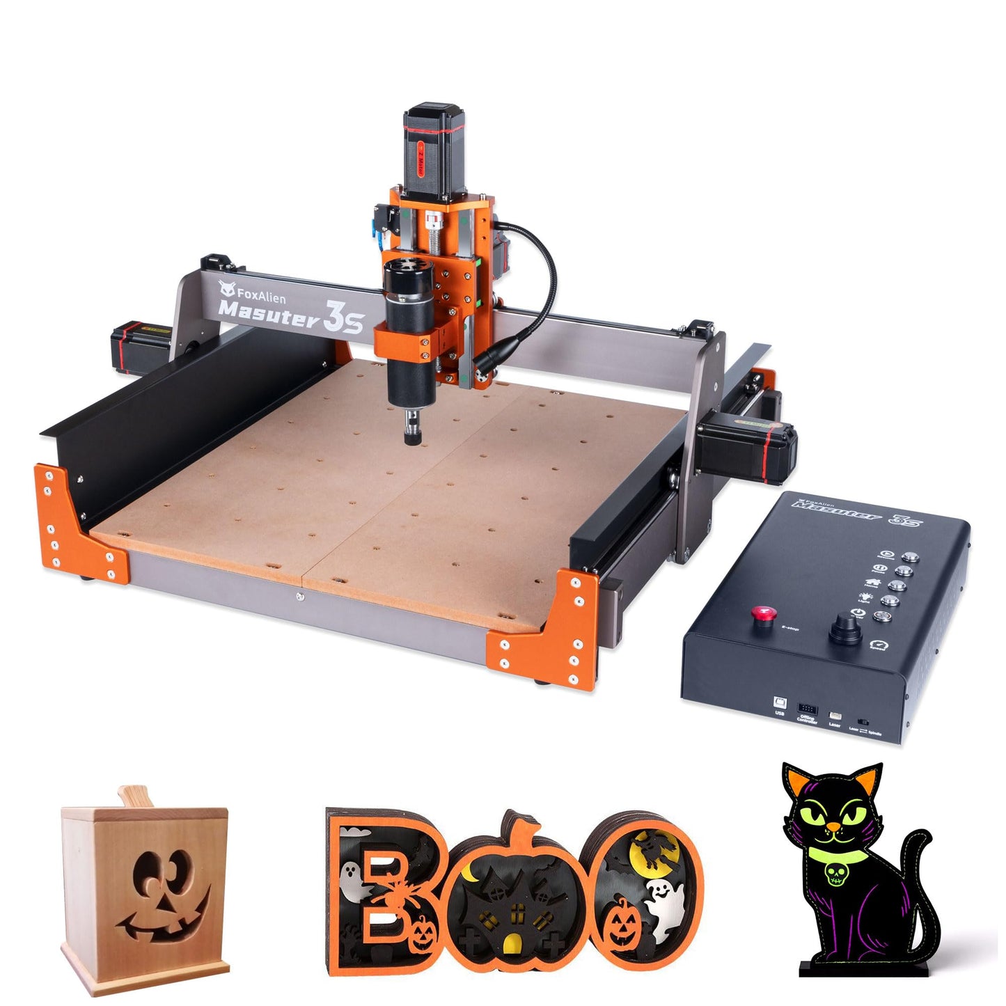 FoxAlien Masuter 3S CNC Router Machine with NEMA 23 Closed-Loop Stepper Motor, 400W Spindle 3 Axis Engraving Milling Machine for Wood Acrylic Aluminum Carving Cutting - WoodArtSupply