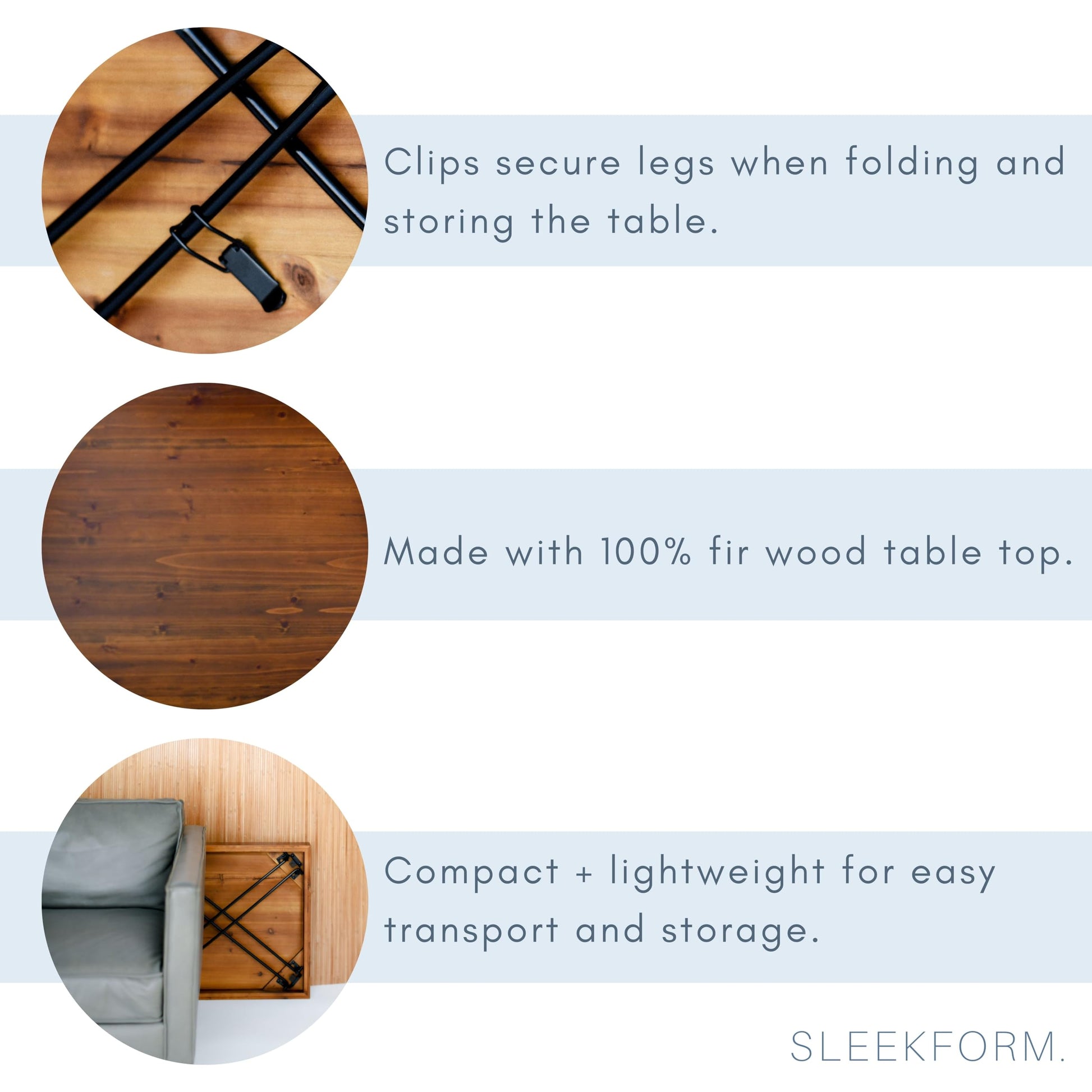 Sleekform Folding Desk Lightweight Portable Wood Table, Small Wooden Foldable No Assembly Required - WoodArtSupply