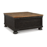 Signature Design by Ashley Valebeck Farmhouse Lift Top Coffee Table with Storage, Distressed Brown & Black Finish Signature Design by Ashley