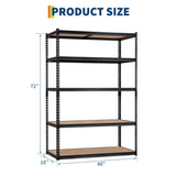 Garage Storage Shelves 5 Tiers, Heavy Duty Storage Shelving Racks with 2500 LBS Capacity, 48 " L x 18 in W x 72 in H Metal Adjustable Shelving Unit for Kitchen Pantry Basement Bathroom Laundry GarveeHome