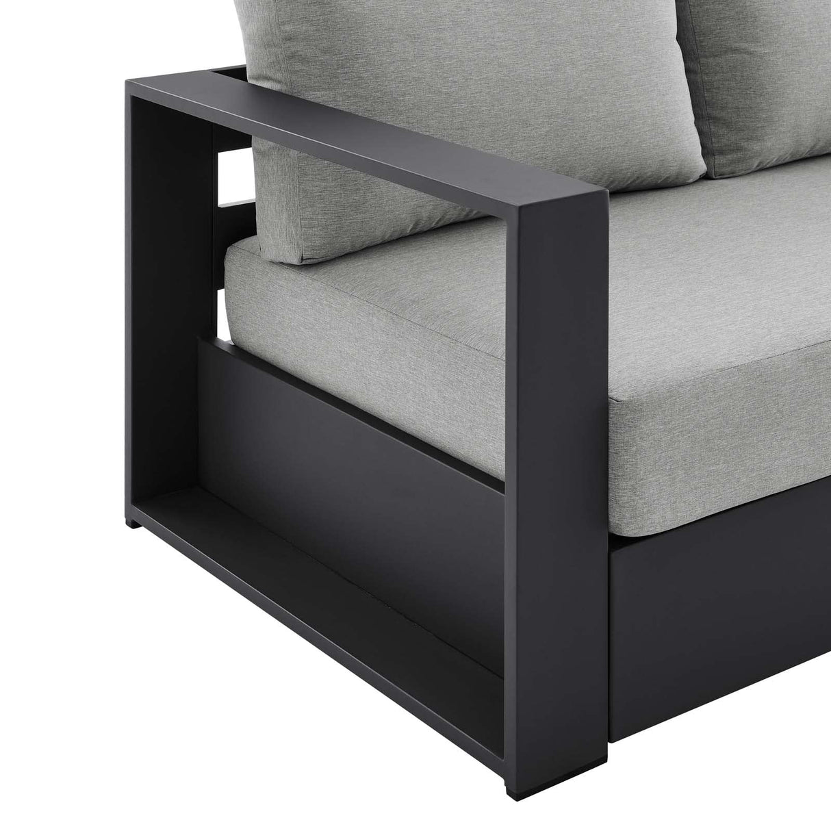 Modway Tahoe Aluminum Outdoor Patio Sofa in Gray Gray Modway