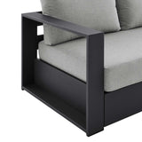 Modway Tahoe Aluminum Outdoor Patio Sofa in Gray Gray Modway