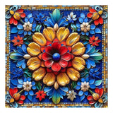 Stalente Diamond Painting Kits for Adults Mandala, 5D DIY Diamond Art Kits for Beginners Round Full Drill Diamond Painting for Home Wall Decoration Gift 12×12inch, Flower Stalente