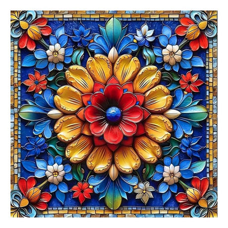 Stalente Diamond Painting Kits for Adults Mandala, 5D DIY Diamond Art Kits for Beginners Round Full Drill Diamond Painting for Home Wall Decoration Gift 12×12inch, Flower Stalente