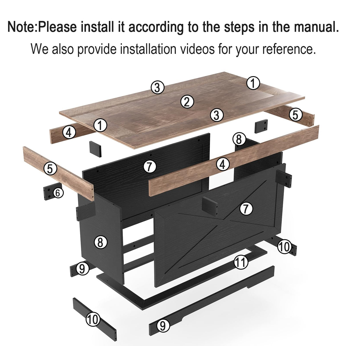 Lareth Coffee Table 39 in Rustic Center Table with X-Design Wooden Pedestal for Living Room, Space Saving, Rectangle Home Office Tea Accent Table for Apartment, Dark Oak Black Lareth