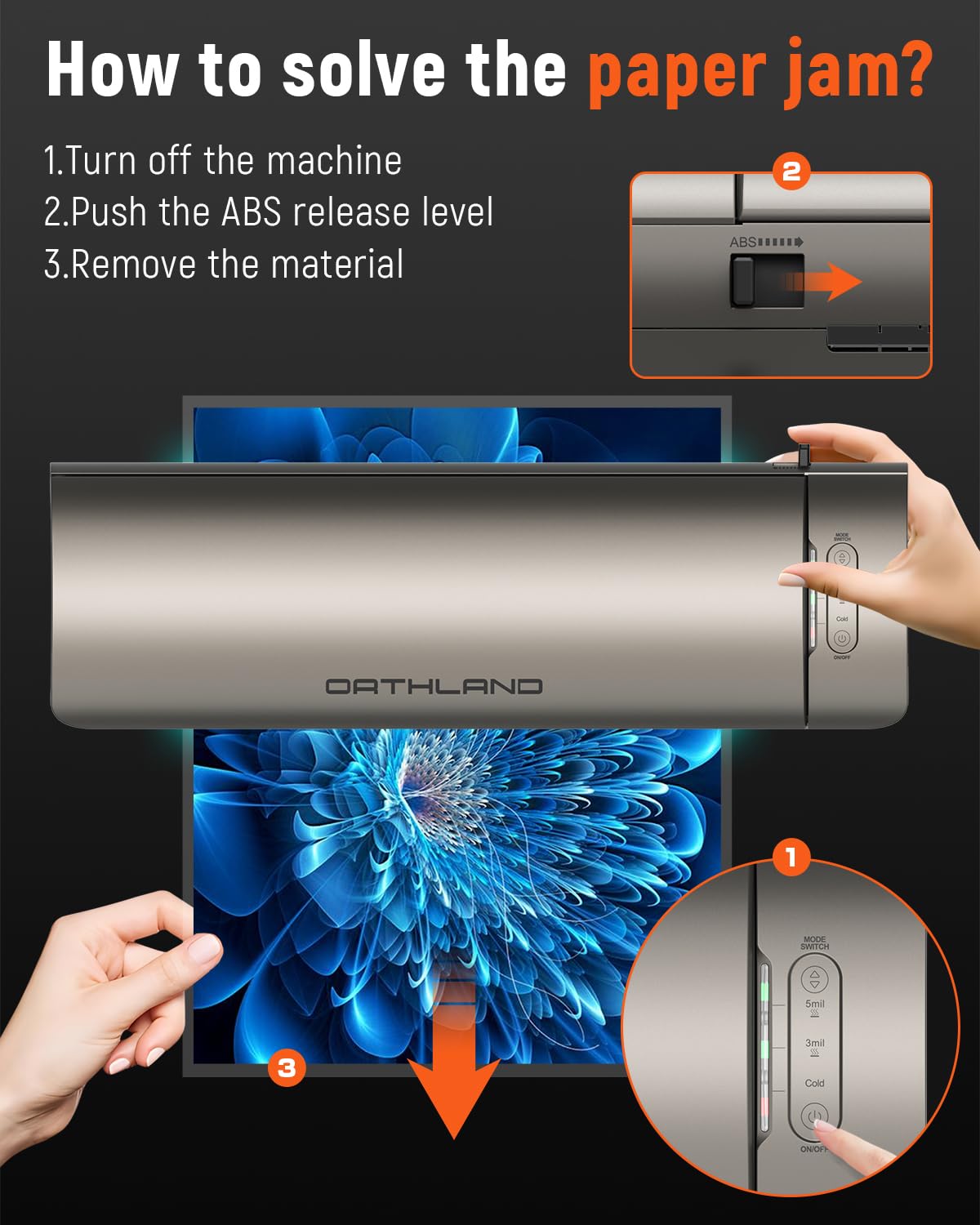 Laminator Machine 11x17 Laminator with Laminating Sheets, 60s Warm-up Laminating Machine, 3/5 Mil Thermal and Cold Lamination Machine A3/A4/A5/A6, Quiet Smooth Laminate Machine for Home School Office ORTHLAND