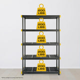 CX Black & Yellow®, 5-Tier Heavy Duty Plastic Storage Shelving Unit, 200lbs/shelf (72”H x 48”W x 20”D), for Indoor/Outdoor Organization, Modular Rack CX