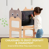 OmaOmaOma Kids Wooden Learning Tower - Foldable Toddler Tower for Children - Toddlers Standing Tower & Kitchen Stool Helper for Counter - Convertible Learning Tower w/Step Stool, Desk, Chalkboard OmaOmaOma