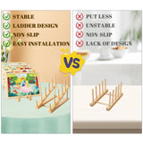 Gjulrfu 2-Piece Wooden Puzzle Storage Rack, Holder for Easel Board, Adult Puzzles Organizer Shelf gjulrfu