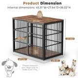 Lyromix 48'' Dog Crate Furniture with 3 Doors,Wooden Dog Crate End Table Heavy Duty Indoor Combination Dog Cage for Medium to Large Dogs, Multiple Units Can be Combined Lyromix
